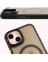 Hurtownia GSM - Etui s podstavcem a magnetickým kroužkem Bizon Case Eclipse pro Apple iPhone 14 / Apple iPhone 13 kouřové s černým rámem - BIZ7176 - {ean13} - Hurt