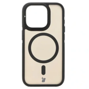 Hurtownia GSM - Etui z podstawką i pierścieniem magnetycznym Bizon Case Eclipse do Apple iPhone 15 Pro przydymione z czarną ramką - BIZ7177 - {ean13} - Hurt