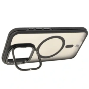 Hurtownia GSM - Etui z podstawką i pierścieniem magnetycznym Bizon Case Eclipse do Apple iPhone 15 Pro przydymione z czarną ramką - BIZ7177 - {ean13} - Hurt