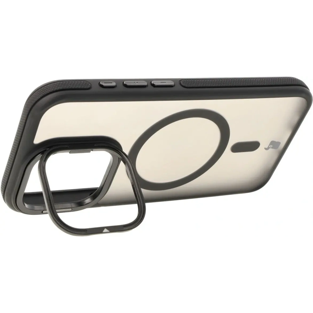 Hurtownia GSM - Etui z podstawką i pierścieniem magnetycznym Bizon Case Eclipse do Apple iPhone 15 Pro przydymione z czarną ramką - BIZ7177 - {ean13} - Hurt