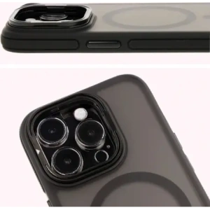 Hurtownia GSM - Etui z podstawką i pierścieniem magnetycznym Bizon Case Eclipse do Apple iPhone 15 Pro przydymione z czarną ramką - BIZ7177 - {ean13} - Hurt