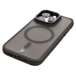 Hurtownia GSM - Etui z podstawką i pierścieniem magnetycznym Bizon Case Eclipse do Apple iPhone 15 Pro przydymione z czarną ramką - BIZ7177 - {ean13} - Hurt