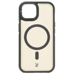 Hurtownia GSM - Etui s podstavcem a magnetickým kroužkem Bizon Case Eclipse pro Apple iPhone 15 kouřové s černým rámečkem - BIZ7178 - {ean13} - Hurt