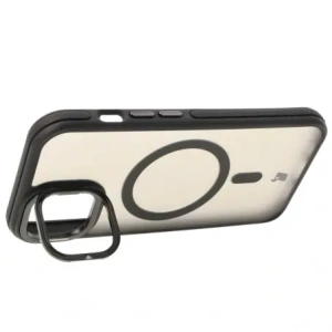 Hurtownia GSM - Etui s podstavcem a magnetickým kroužkem Bizon Case Eclipse pro Apple iPhone 15 kouřové s černým rámečkem - BIZ7178 - {ean13} - Hurt