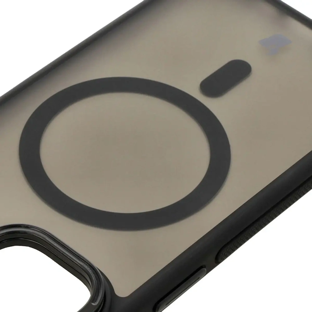 Hurtownia GSM - Etui z podstawką i pierścieniem magnetycznym Bizon Case Eclipse do Apple iPhone 15 przydymione z czarną ramką - BIZ7178 - {ean13} - Hurt
