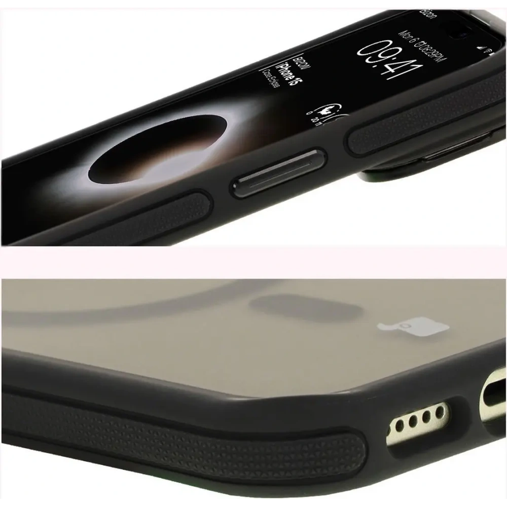 Hurtownia GSM - Bizon Case Eclipse Apple iPhone 15 fumuriu cu un cadru negru - BIZ7178 - {ean13} - Hurt