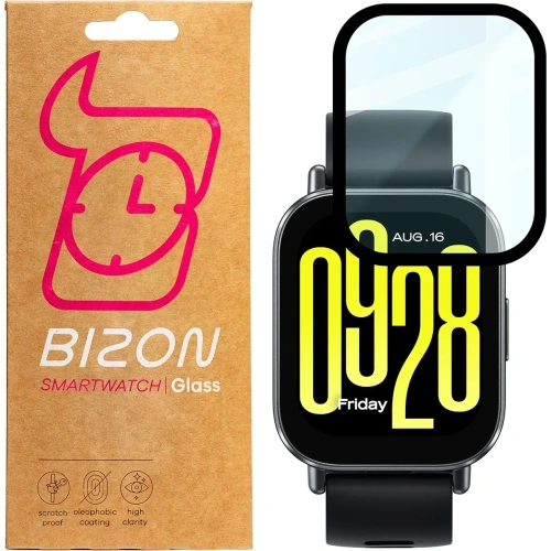 Szkło hybrydowe Bizon Glass Watch Edge Hybrid do Xiaomi Redmi Watch 5 Active czarne