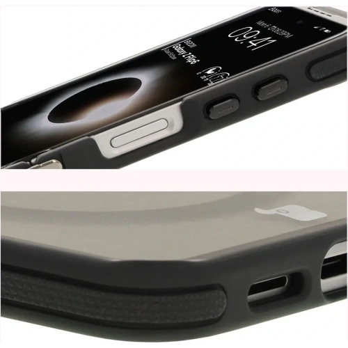 Etui z pierścieniem magnetycznym Bizon Case Eclipse do Samsung Galaxy Z Flip6 / 7 FE przydymione z czarną ramką