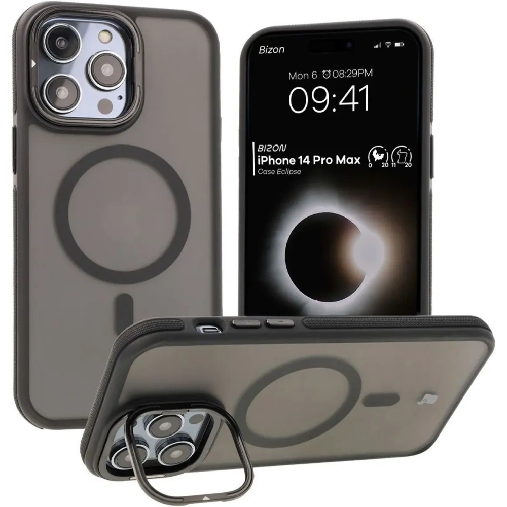 Hurtownia GSM - Bizon Case Eclipse Apple iPhone 14 Pro Max fumuriu cu un cadru negru - BIZ7185 - {ean13} - Hurt