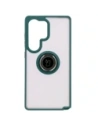 Hurtownia GSM - Etui z uchwytem na palec Bizon Case Hybrid Ring do Samsung Galaxy S25 Ultra kouřové s tmavě zeleným rámečkem - BIZ7187 - {ean13} - Hurt