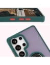 Hurtownia GSM - Etui z uchwytem na palec Bizon Case Hybrid Ring do Samsung Galaxy S25 Ultra kouřové s tmavě zeleným rámečkem - BIZ7187 - {ean13} - Hurt