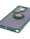 Hurtownia GSM - Etui z uchwytem na palec Bizon Case Hybrid Ring do Samsung Galaxy S25 Ultra kouřové s tmavě zeleným rámečkem - BIZ7187 - {ean13} - Hurt