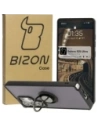 Etui z uchwytem na palec Bizon Case Hybrid Ring do Samsung Galaxy S25 Ultra kouřové s černým rámečkem