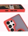 Hurtownia GSM - Etui z uchwytem na palec Bizon Case Hybrid Ring do Samsung Galaxy S25 Ultra przydymione z czerwoną ramką - BIZ7189 - {ean13} - Hurt