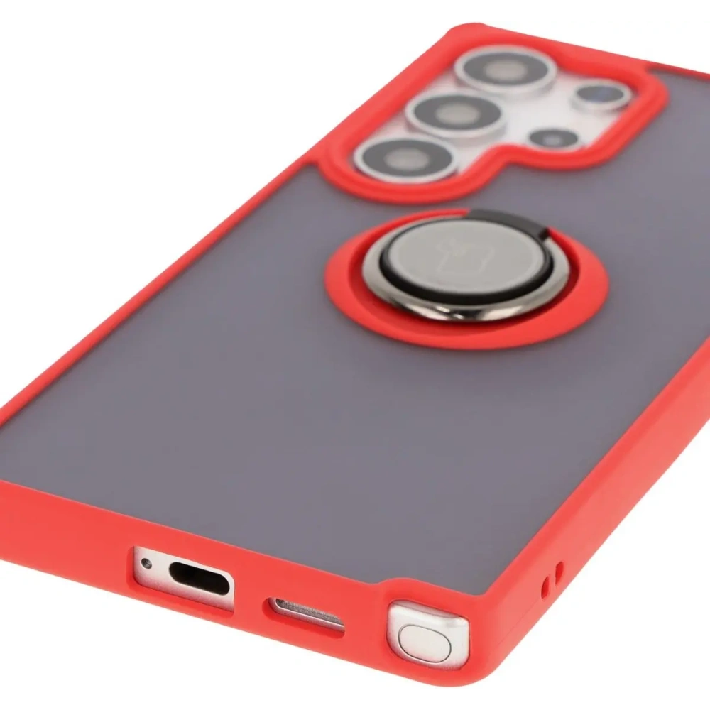 Wholesale Bizon Case Hybrid Ring Samsung Galaxy S25 Ultra smoky with a red frame - BIZ7189 - {ean13} - Hurt