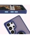 Hurtownia GSM - Etui s úchytem na prst Bizon Case Hybrid Ring pro Samsung Galaxy S25 Ultra kouřové s modrým rámečkem - BIZ7190 - {ean13} - Hurt