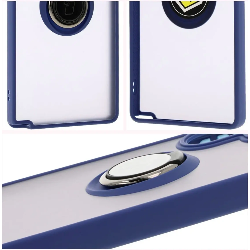 Hurtownia GSM - Bizon Case Hybrid Ring Samsung Galaxy S25 Ultra rauchig mit einem marineblauen Rahmen - BIZ7190 - {ean13} - Hurt