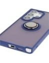 Hurtownia GSM - Etui s úchytem na prst Bizon Case Hybrid Ring pro Samsung Galaxy S25 Ultra kouřové s modrým rámečkem - BIZ7190 - {ean13} - Hurt