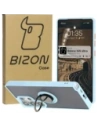 Etui s úchytem na prst Bizon Case Hybrid Ring pro Samsung Galaxy S25 Ultra kouřové s jasně modrým rámečkem