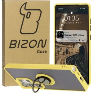 Hurtownia GSM - Bizon Case Hybrid Ring Samsung Galaxy S25 Ultra fumuriu cu un cadru galben - BIZ7192 - {ean13} - Hurt