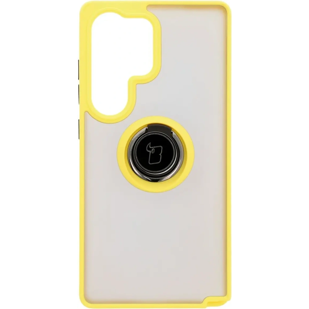 Wholesale Bizon Case Hybrid Ring Samsung Galaxy S25 Ultra smoky with a yellow frame - BIZ7192 - {ean13} - Hurt