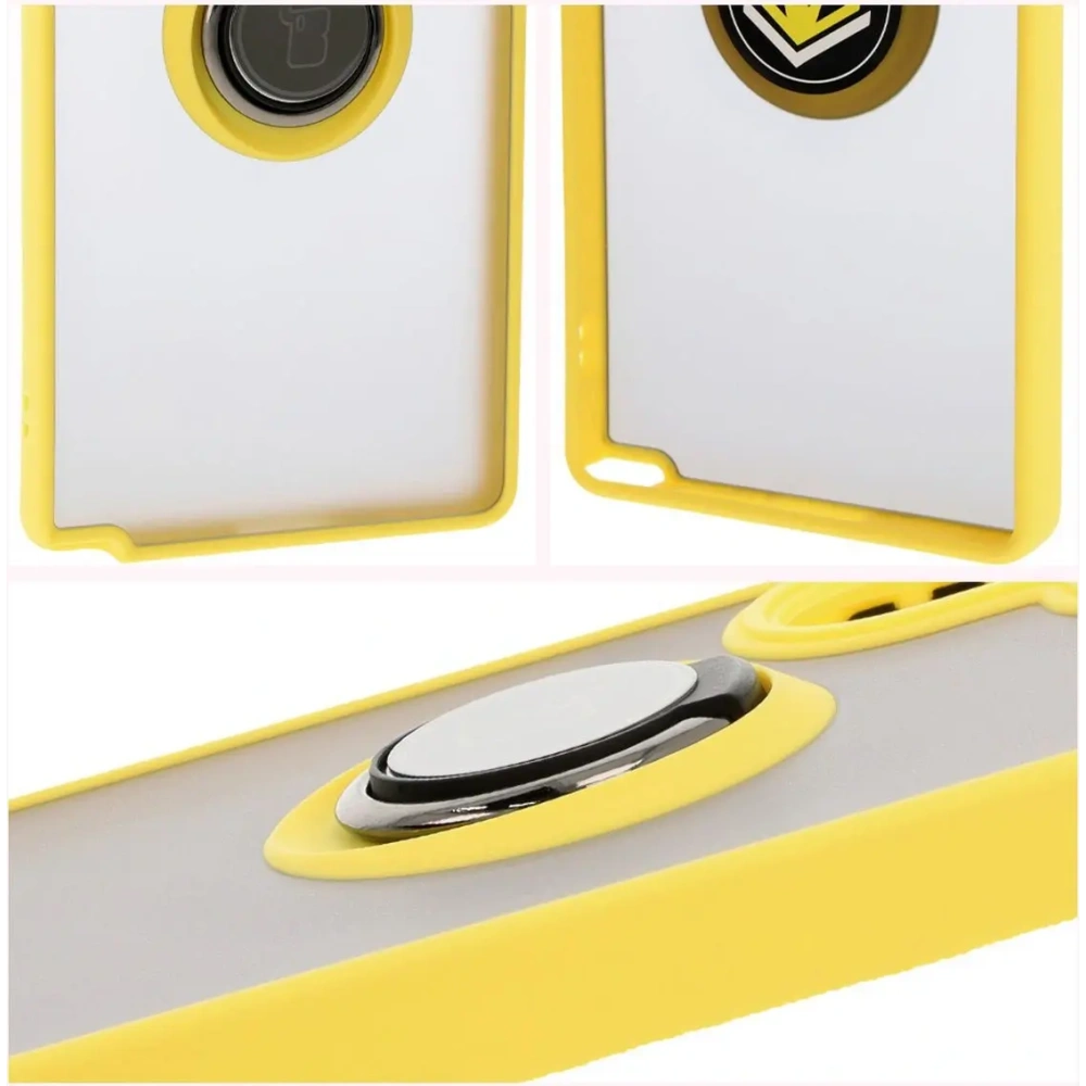 Wholesale Bizon Case Hybrid Ring Samsung Galaxy S25 Ultra smoky with a yellow frame - BIZ7192 - {ean13} - Hurt