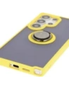 Wholesale Bizon Case Hybrid Ring Samsung Galaxy S25 Ultra smoky with a yellow frame - BIZ7192 - {ean13} - Hurt