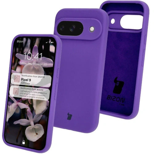 Silikonowe etui Bizon Soft Case do Google Pixel 9 fioletowe