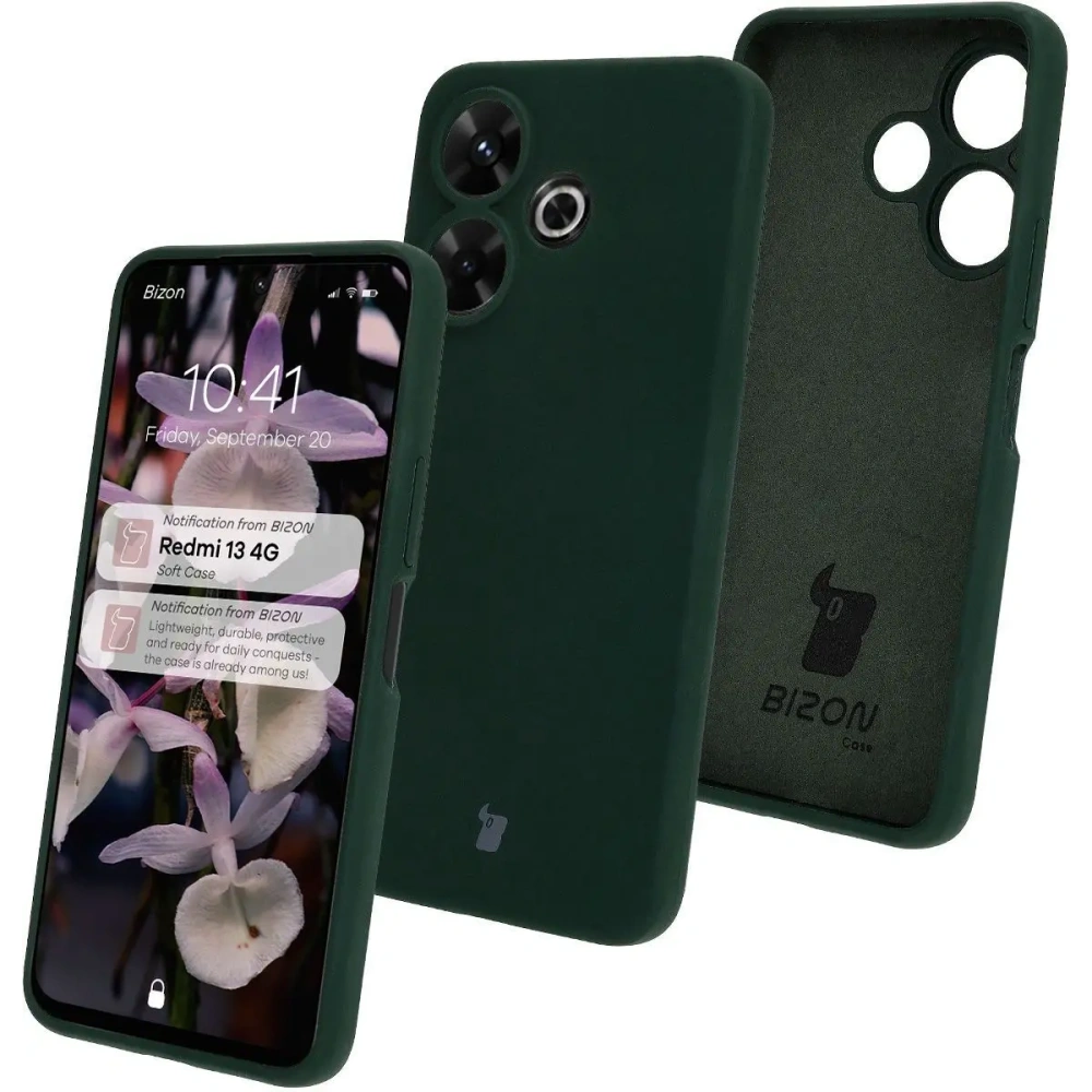 Hurtownia GSM - Silikonowe etui Bizon Soft Case do Xiaomi Redmi 13 4G ciemnozielone - BIZ7215 - {ean13} - Hurt