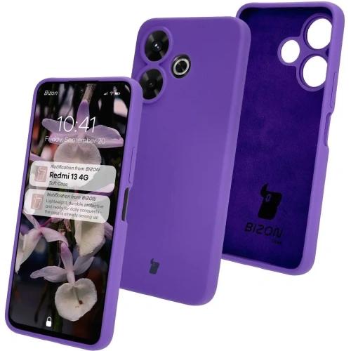 Silikonowe etui Bizon Soft Case do Xiaomi Redmi 13 4G fioletowe