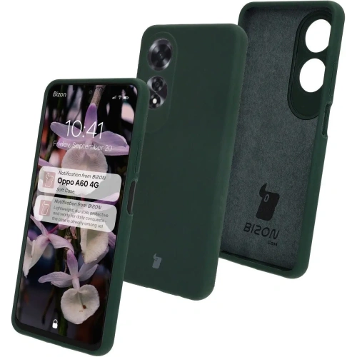 Silikonowe etui Bizon Soft Case do Oppo A60 4G ciemnozielone