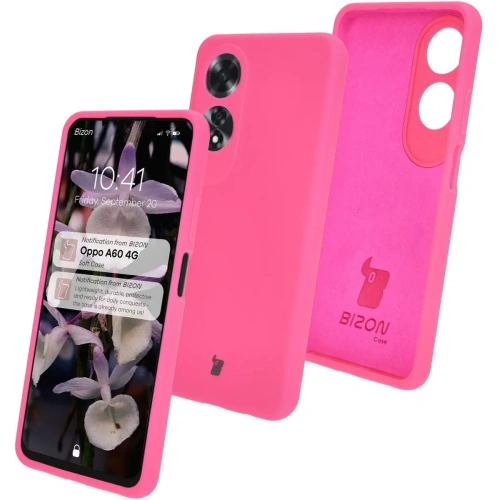 Silikonowe etui Bizon Soft Case do Oppo A60 4G neonowo-różowe