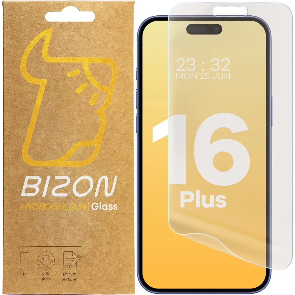 Hurtownia GSM - Folia matowa Bizon Glass Hydrogel Sun do Apple iPhone 16 Plus [2 PACK] - BIZ7248 - {ean13} - Hurt