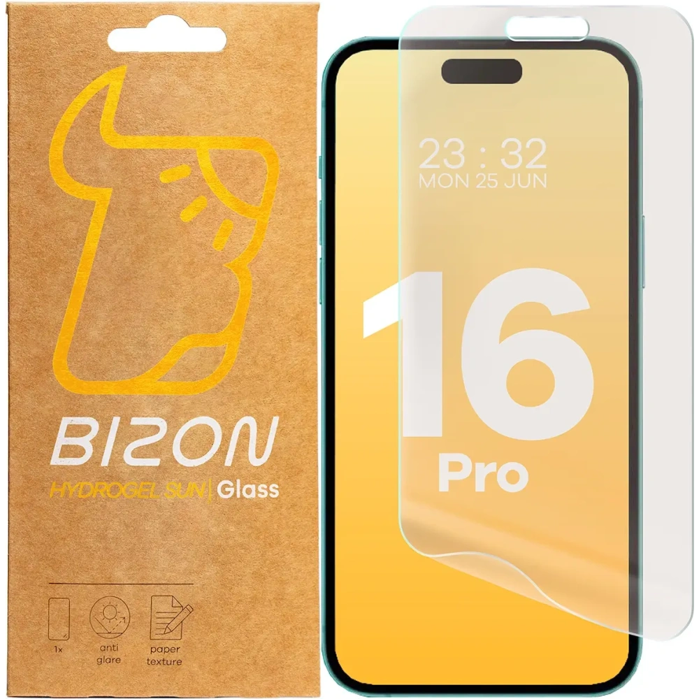 Hurtownia GSM - Bizon Glass Hydrogel Soare Apple iPhone 16 Pro [2 PACHET] - BIZ7249 - {ean13} - Hurt