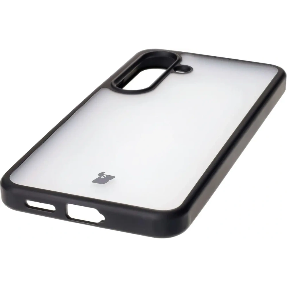 Etui Bizon Case Angelo do Samsung Galaxy S25  przydymione z czarną ramką