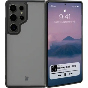 Etui Bizon Case Angelo do Samsung Galaxy S25 Ultra przydymione z czarną ramką