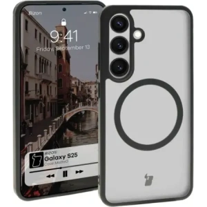 Hurtownia GSM - Caz Bizon MatteO Samsung Galaxy S25 transparent cu cadru negru - BIZ7256 - {ean13} - Hurt
