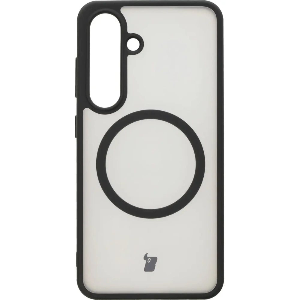 Hurtownia GSM - Etui z pierścieniem magnetycznym Bizon Case MatteO do Samsung Galaxy S25 półprzezroczyste z czarną ramką - BIZ7256 - {ean13} - Hurt