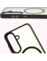 Hurtownia GSM - Etui z pierścieniem magnetycznym Bizon Case MatteO do Samsung Galaxy S25 półprzezroczyste z czarną ramką - BIZ7256 - {ean13} - Hurt