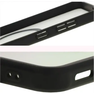 Etui z pierścieniem magnetycznym Bizon Case MatteO do Samsung Galaxy S25 półprzezroczyste z czarną ramką