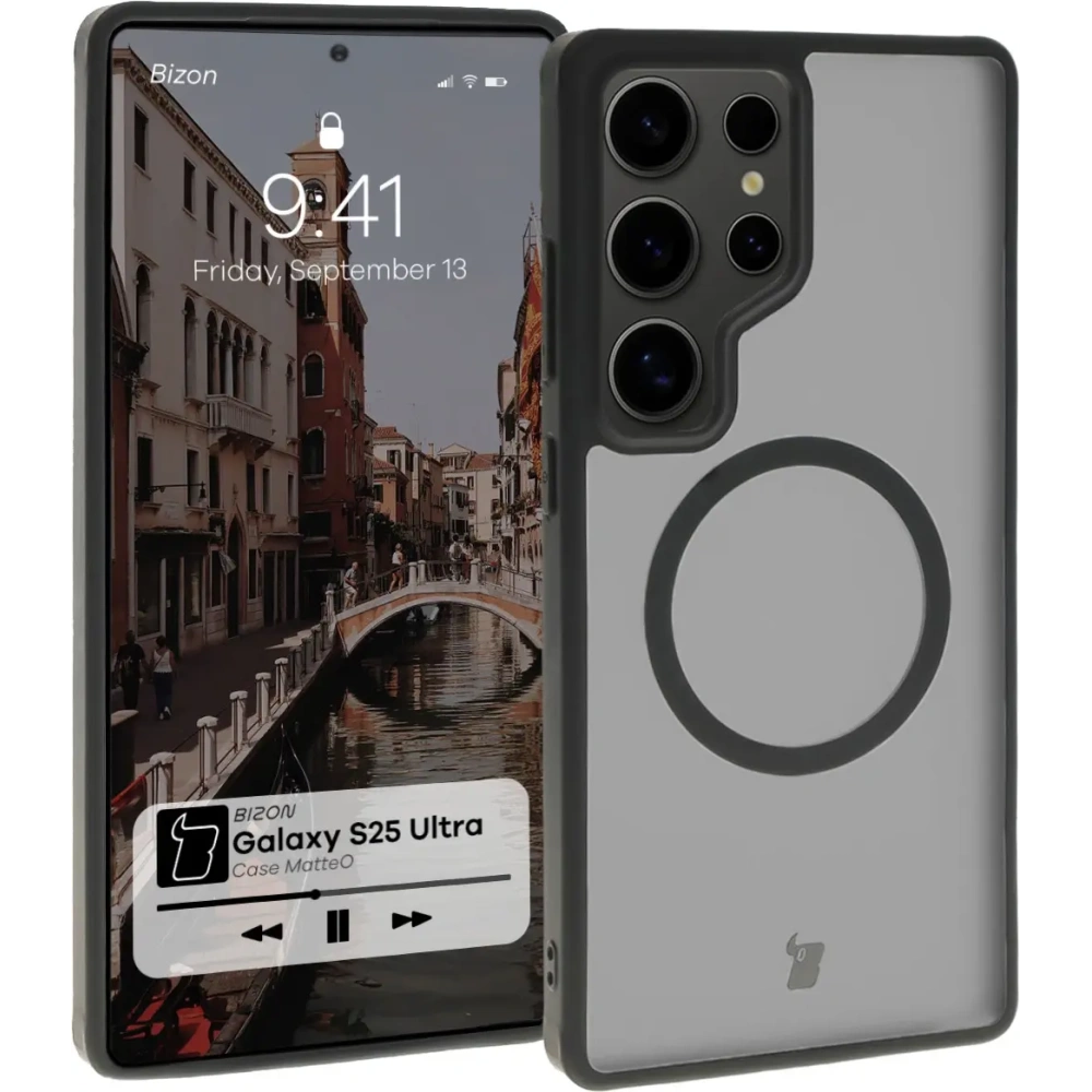 Hurtownia GSM - Bizon Case MatteO Samsung Galaxy S25 Ultra transparent cu ramă neagră - BIZ7258 - {ean13} - Hurt