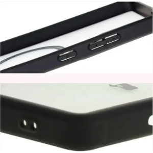 Etui z pierścieniem magnetycznym Bizon Case MatteO do Samsung Galaxy S25 Ultra półprzezroczyste z czarną ramką