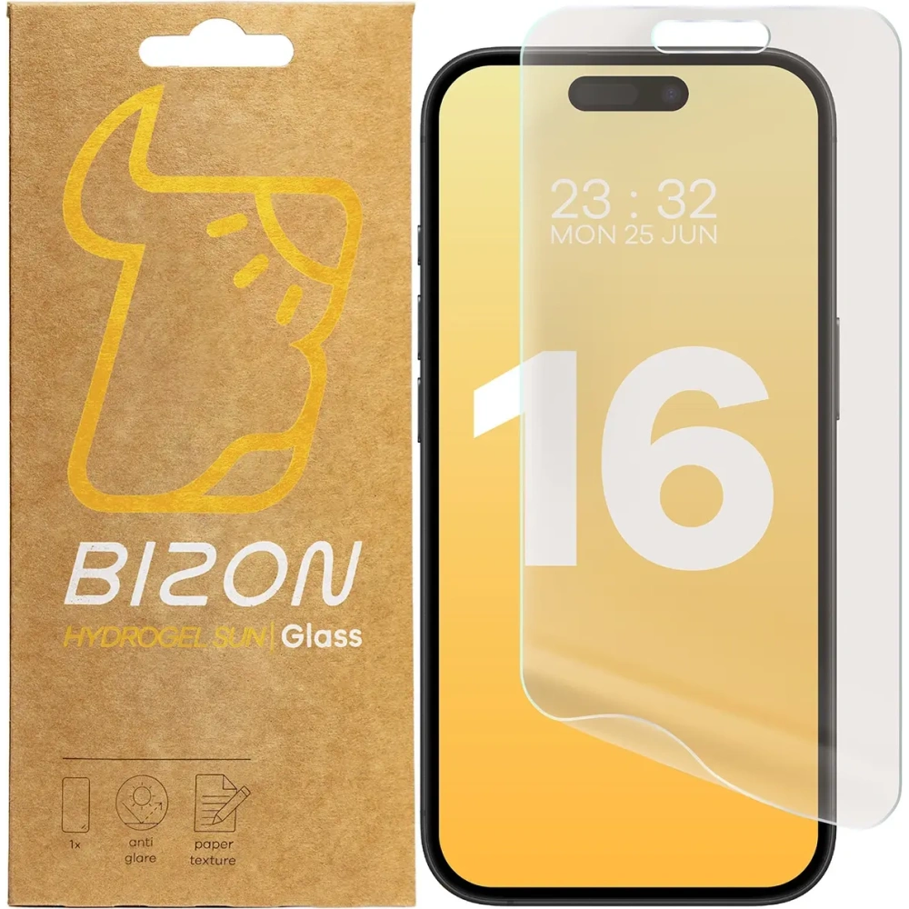 Hurtownia GSM - Bizon Glass Hydrogel Nap Apple iPhone 16 [2 CSOMAG] - BIZ7284 - {ean13} - Hurt