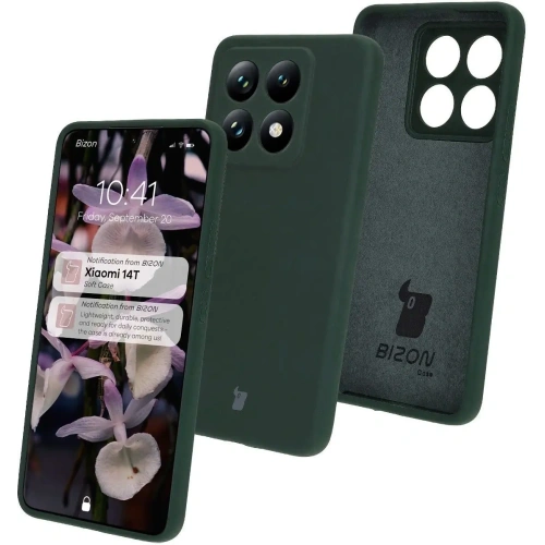 Silikonowe etui Bizon Soft Case do Xiaomi Redmi 14C 4G / Poco C75 ciemnozielone