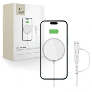 Hurtownia GSM - Tech-Protect QI15W-A44 Magnetic MagSafe Vezeték nélküli Töltő Fehér - THP3658 - {ean13} - Hurt