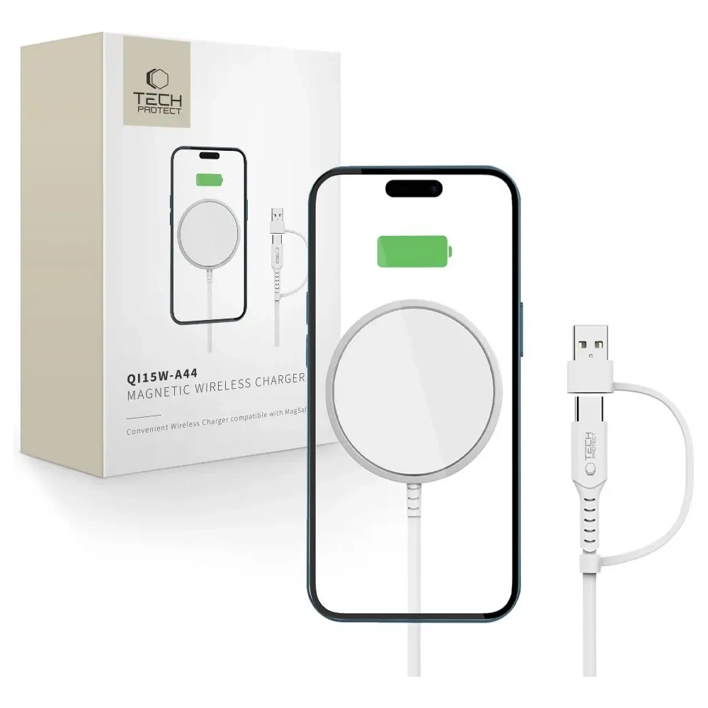 Hurtownia GSM - Tech-Protect QI15W-A44 Magnetic MagSafe Wireless Charger Weiß - THP3658 - {ean13} - Hurt
