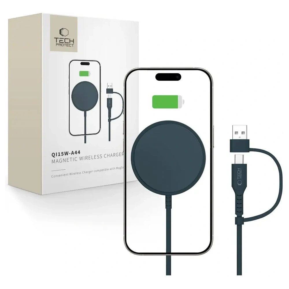 Hurtownia GSM - Tech-Protect QI15W-A44 Magnetic MagSafe vezeték nélküli töltő sötétkék - THP3659 - {ean13} - Hurt
