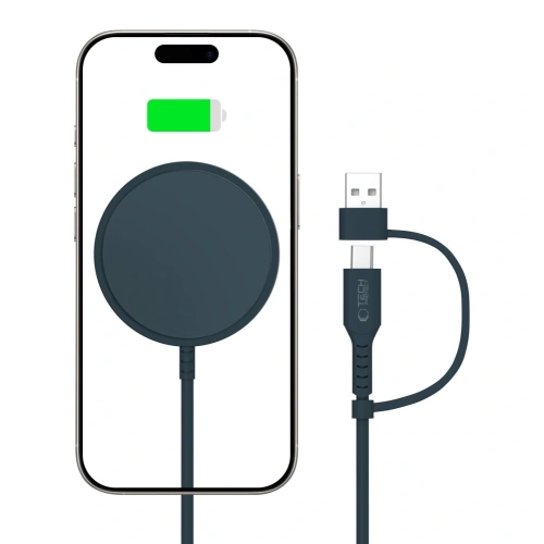 Ładowarka bezprzewodowa Tech-Protect QI15W-A44 Magnetic MagSafe Wireless Charger Navy Blue