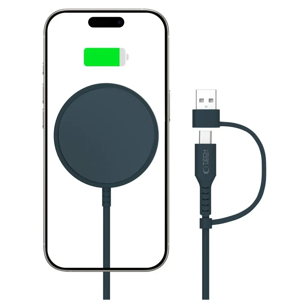 Hurtownia GSM - Tech-Protect QI15W-A44 Magnetic MagSafe vezeték nélküli töltő sötétkék - THP3659 - {ean13} - Hurt