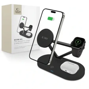 Hurtownia GSM - Tech-Protect QI15W-A41 3in1 Magnetic MagSafe vezeték nélküli töltő fekete - THP3664 - {ean13} - Hurt